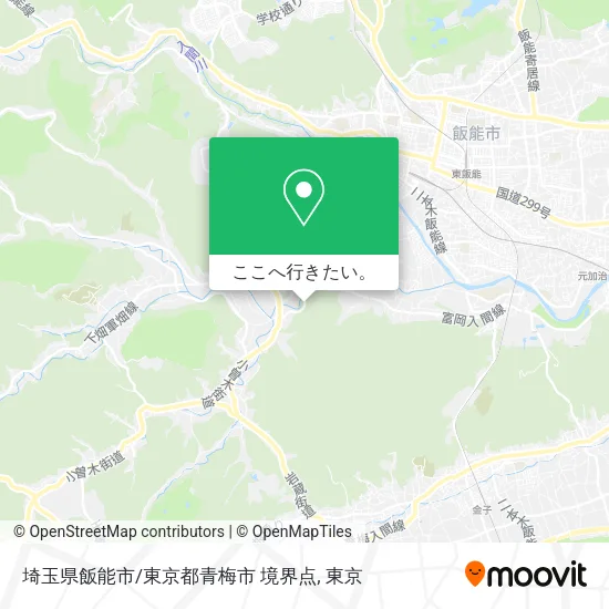 埼玉県飯能市/東京都青梅市 境界点地図