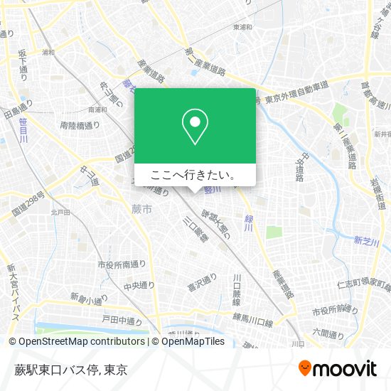 蕨駅東口バス停地図