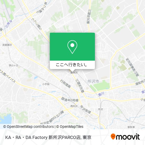 KA・RA・DA Factory 新所沢PARCO店地図