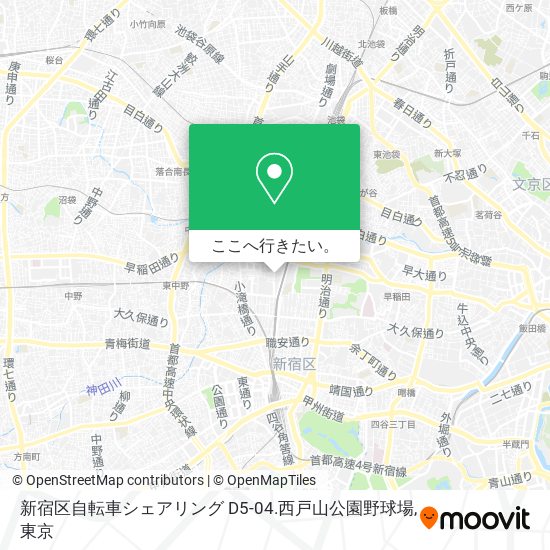 新宿区自転車シェアリング D5-04.西戸山公園野球場地図