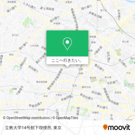 立教大学14号館下喫煙所地図