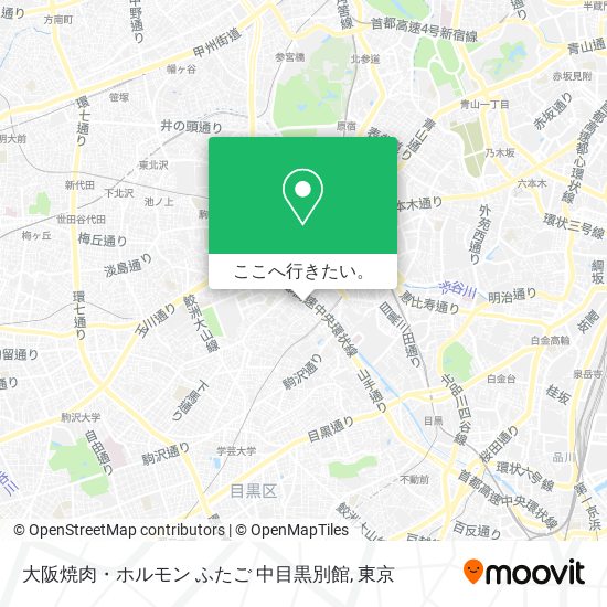 大阪焼肉・ホルモン ふたご 中目黒別館地図