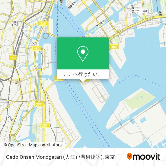Oedo Onsen Monogatari (大江戸温泉物語)地図