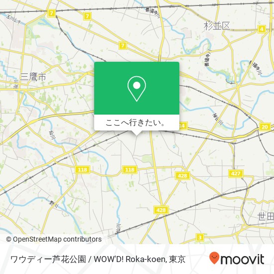 ワウディー芦花公園 / WOW'D! Roka-koen地図