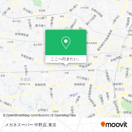 メガネスーパー 中野店地図