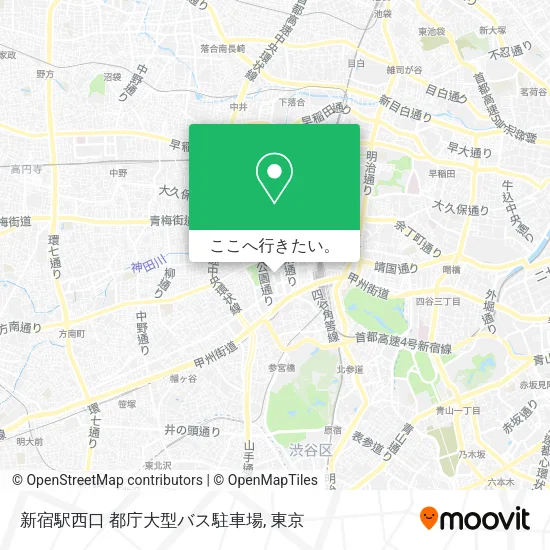 新宿駅西口 都庁大型バス駐車場地図