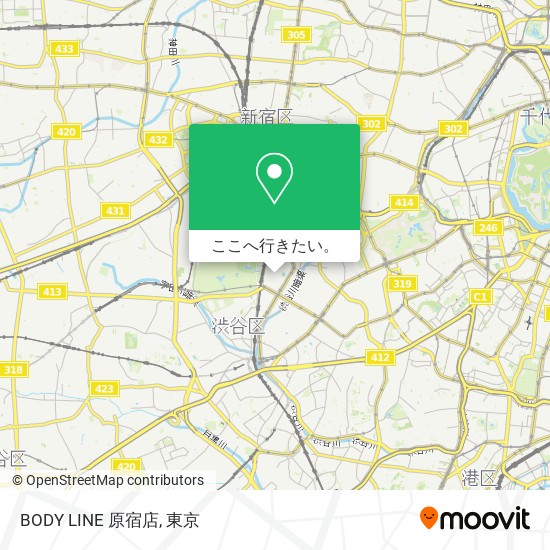 BODY LINE 原宿店地図
