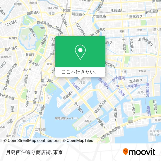月島西仲通り商店街地図