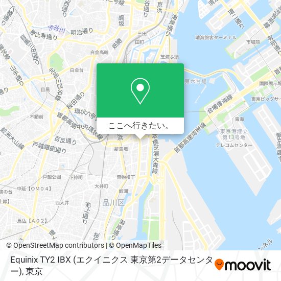 Equinix TY2 IBX (エクイニクス 東京第2データセンター)地図