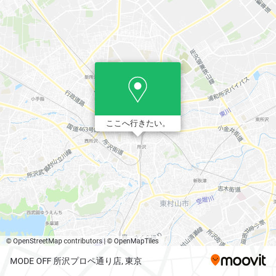 MODE OFF 所沢プロペ通り店地図