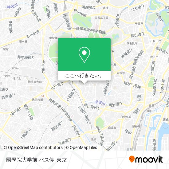 國學院大学前 バス停地図