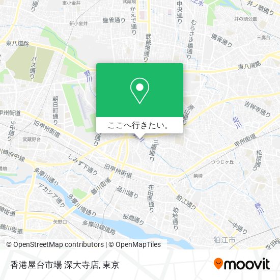香港屋台市場 深大寺店地図