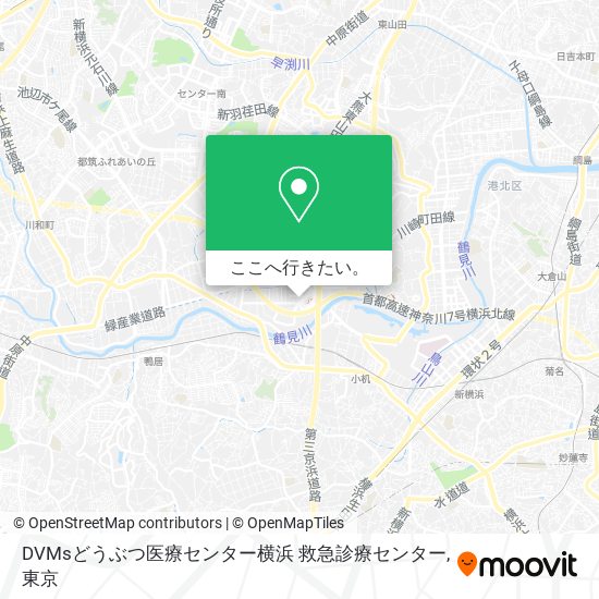 DVMsどうぶつ医療センター横浜 救急診療センター地図