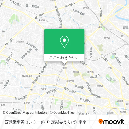西武乗車券センター(B1F･定期券うりば)地図