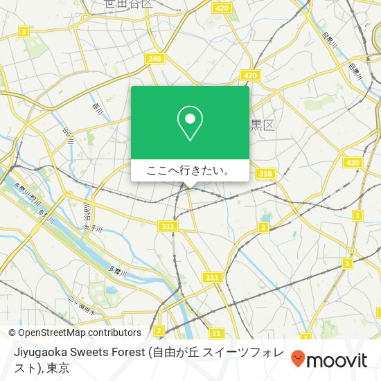 Jiyugaoka Sweets Forest (自由が丘 スイーツフォレスト)地図