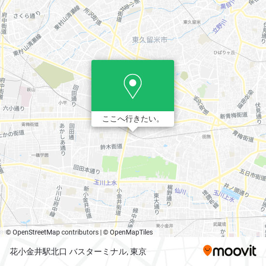 花小金井駅北口 バスターミナル地図