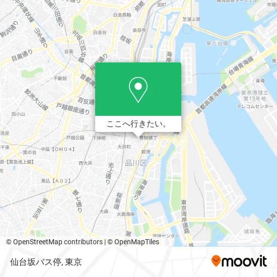 仙台坂バス停地図