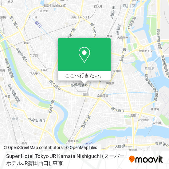 Super Hotel Tokyo JR Kamata Nishiguchi (スーパーホテルJR蒲田西口)地図