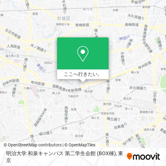 明治大学 和泉キャンパス 第二学生会館 (BOX棟)地図