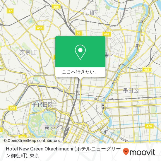 Hotel New Green Okachimachi (ホテルニューグリーン御徒町)地図