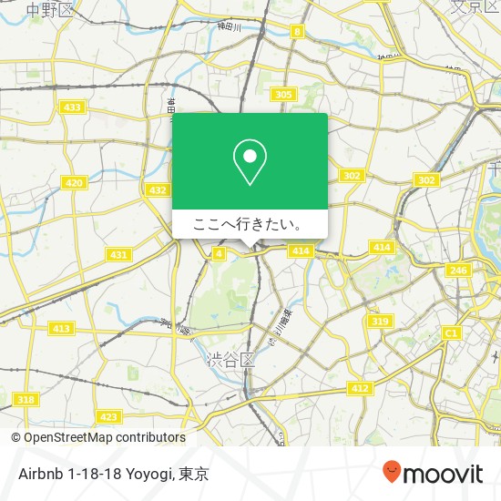 Airbnb 1-18-18 Yoyogi地図