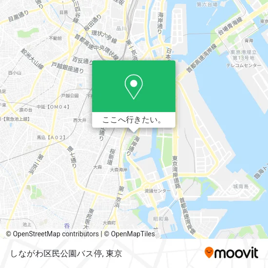しながわ区民公園バス停地図