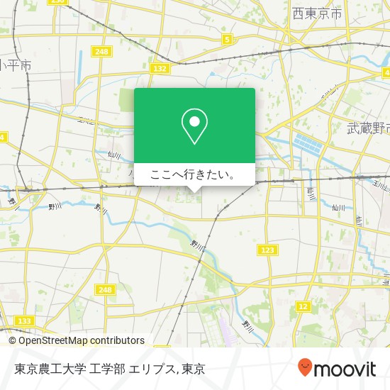 東京農工大学 工学部 エリプス地図