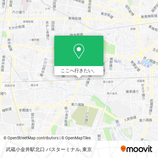 武蔵小金井駅北口 バスターミナル地図