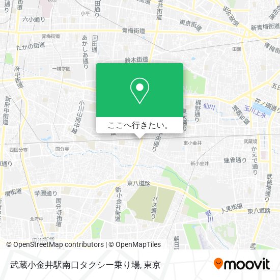 武蔵小金井駅南口タクシー乗り場地図