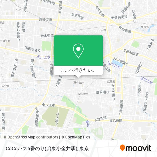 CoCoバス6番のりば(東小金井駅)地図
