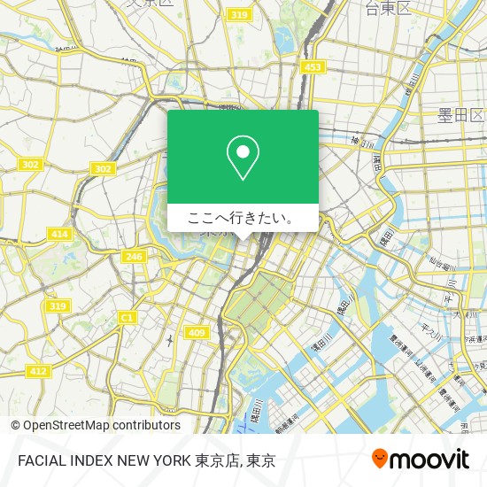 FACIAL INDEX NEW YORK 東京店地図