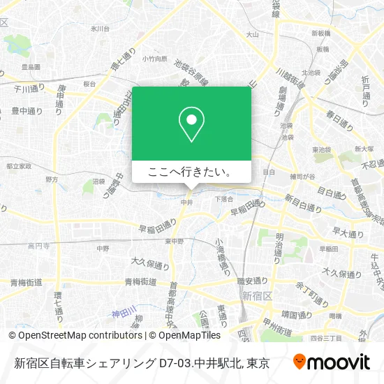 新宿区自転車シェアリング D7-03.中井駅北地図