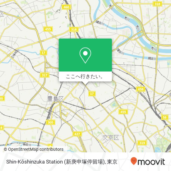 Shin-Kōshinzuka Station (新庚申塚停留場)地図