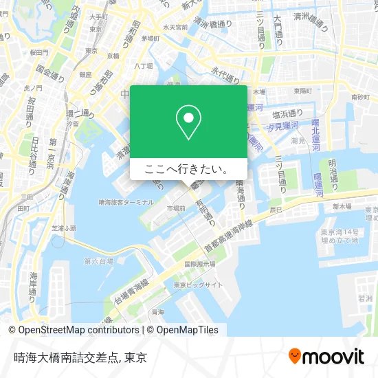 晴海大橋南詰交差点地図