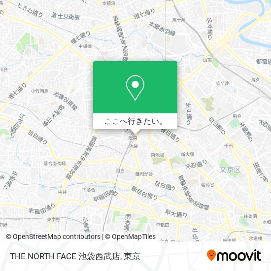 THE NORTH FACE 池袋西武店地図