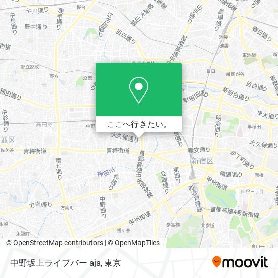 中野坂上ライブバー aja地図