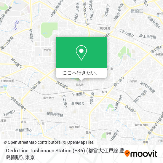 Oedo Line Toshimaen Station (E36) (都営大江戸線 豊島園駅)地図