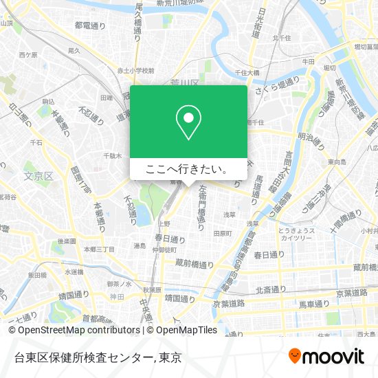 台東区保健所検査センター地図
