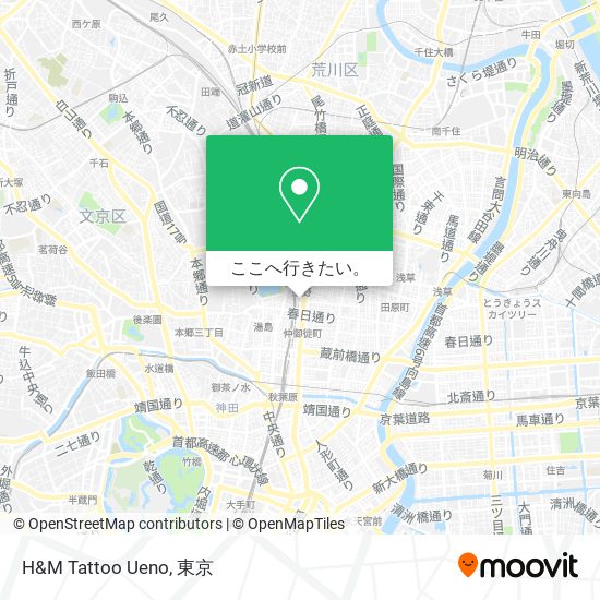 H&M Tattoo Ueno地図