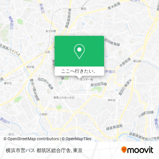 横浜市営バス 都筑区総合庁舎地図