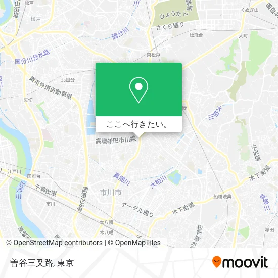 曽谷三叉路地図