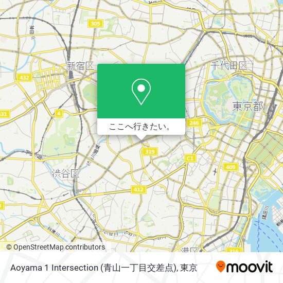 Aoyama 1 Intersection (青山一丁目交差点)地図