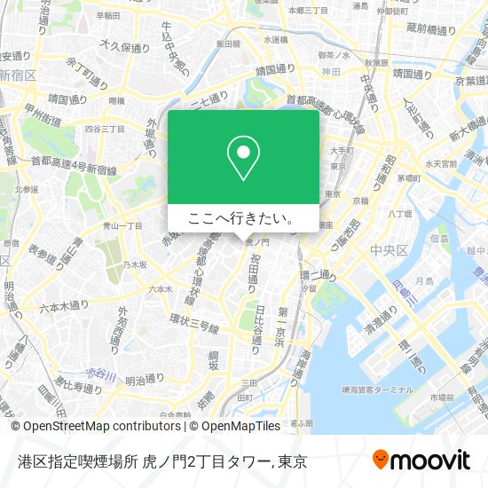 港区指定喫煙場所 虎ノ門2丁目タワー地図