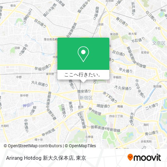 Arirang Hotdog 新大久保本店地図
