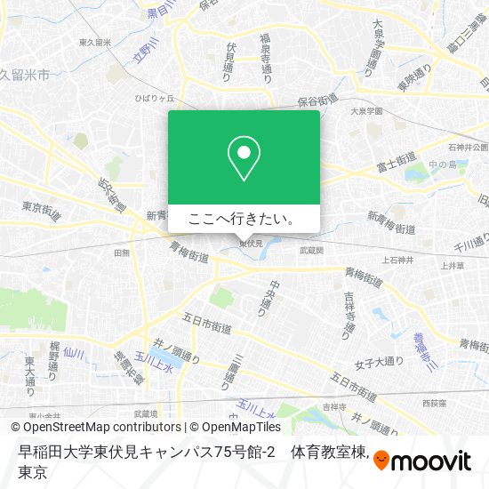 早稲田大学東伏見キャンパス75号館-2　体育教室棟地図