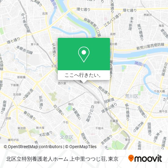 北区立特別養護老人ホーム 上中里つつじ荘地図
