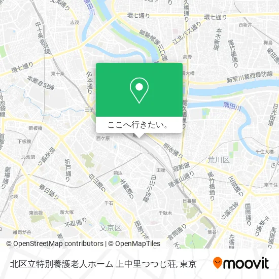 北区立特別養護老人ホーム 上中里つつじ荘地図