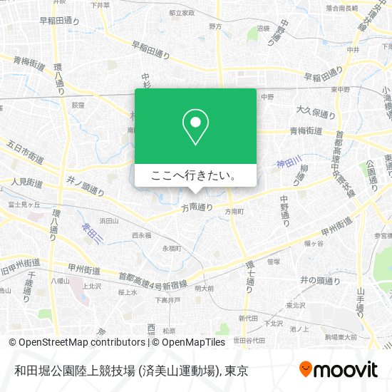 和田堀公園陸上競技場 (済美山運動場)地図