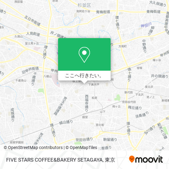 FIVE STARS COFFEE&BAKERY SETAGAYA地図