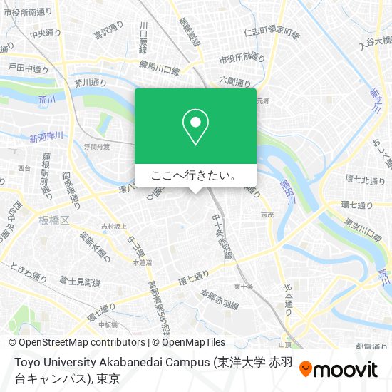 Toyo University Akabanedai Campus (東洋大学 赤羽台キャンパス)地図